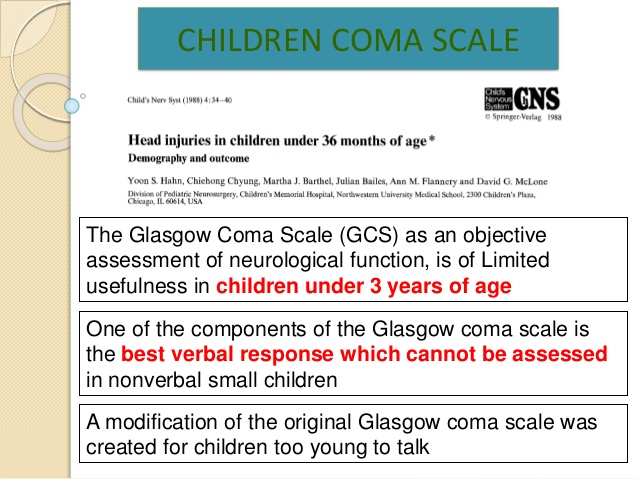 pediatric glasgow coma scale interpretation